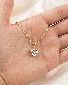 Gargantinha Ponto de Luz Coração - Semijoia 18k - MG844-X140