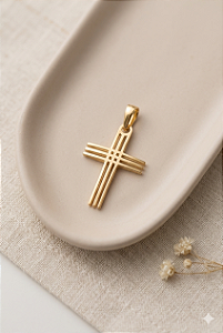Pingente Masculino Crucifixo - Semijoia 18k - MPI145-X147