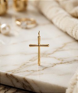 Pingente Masculino Crucifixo Liso - Semijoia 18k - MPI449-X130