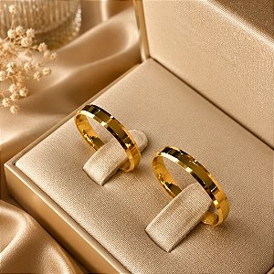 Aliança Quinada - 3mm - Semijoia 18k - Antialérgica - (Unidade) - AL19