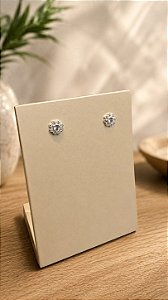 Brinco Flor Pedras Zircônias - Prata 925 - B646