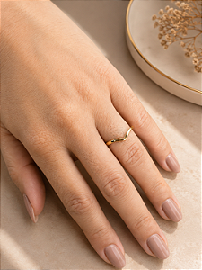 Anel Feminino Liso - Semijoia 18k - MA602