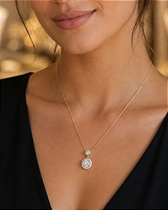 Gargantilha Ponto de Luz Cravejado - Semijoia 18k - Antialérgica