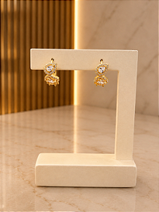 Argola Luxo Cravejada - Semijoia 18k - B685