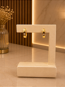 Argola Com Zircônia - Semijoia 18k - B691