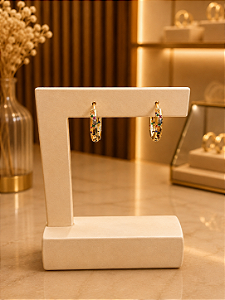 Argola Com Zircônias Color - Semijoia 18k - B688