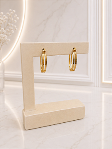 Argola Oval Vazada - Senijoia 18k - B701
