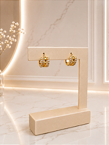 Argola Com Zircônias - Semijoia 18k - B682