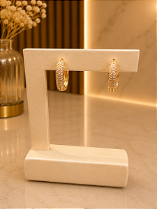 Argola Cravejada - Semijoia 18k - B710