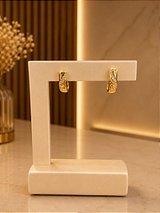 Brinco Argola Cravejada - Semijoia 18k - B721
