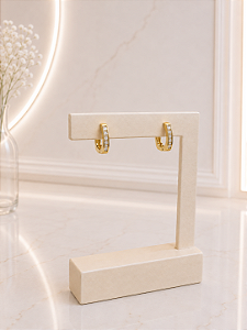 Argola Com Zircônia - Semijoia 18k - B725