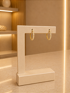 Argola Com Zircônias - Semijoia 18k - B704