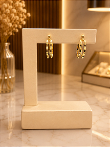 Argola Vazada - Semijoia 18k - B729