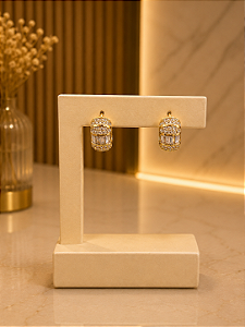 Argola Cravejada - Semijoia 18k - B717