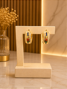 Argola Multicor - 15mm - Semijoia 18k- B743