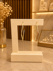 Argola Com Tarraxa - Semijoia 18k - B714
