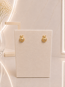 Brinco Joaninha com Zirconia - Semijoia 18k - B747