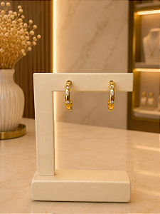 Argola Com Tarraxa - Semijoia 18k - B740