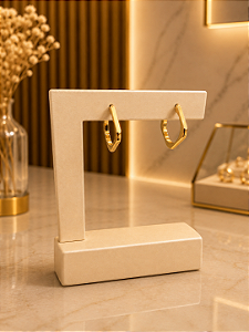 Argola Quadrada Lisa - Semijoia 18k - B732