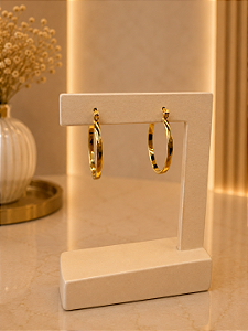 Argola Oval Lisa - Semijoia 18k - B734