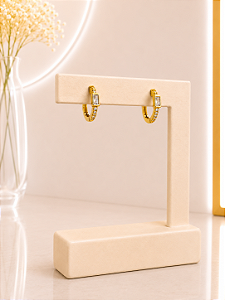 Argola Cravejada - Semijoia 18k - B736