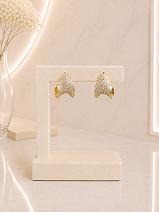 Argola Com Tarraxa Cravejada - Semijoia 18K - B768