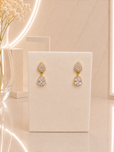 Brinco Gota Zirconia - 21mm - Semijoia 18k - B774