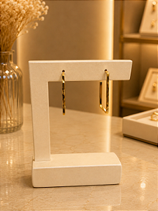 Argola Retangular - Semijoia 18k - B794
