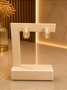 Argola Cravejada - Semijoia 18k - B675
