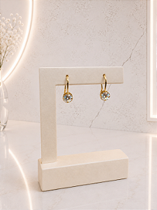 Brinco Ponto de Luz Gancho - Semijoia 18k - B787