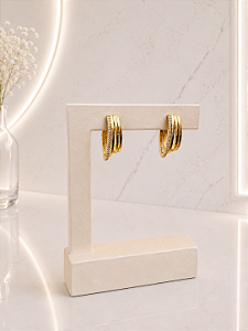 Argola Trabalhada - Semijoia 18k - B776