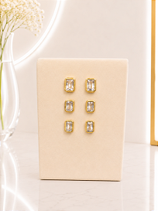 Trio Ponto de Luz Retangular Embutido - Semijoia 18k - B811