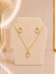 Conjunto Com Zircônias - Semijoia 18k - MCJ173