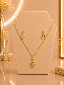 Conjunto Cravejado - Semijoia 18k- MCJ179