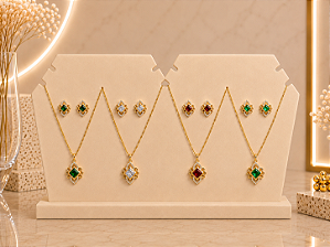 Conjunto Cravejado - Semijoia 18k - MCJ183