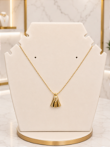 Gargantilha Diamantada com Nossa Senhora Cravejada - Semijoia 18k MG989