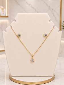 Conjunto Ponto De Luz Semijoia 18k- MCJ197