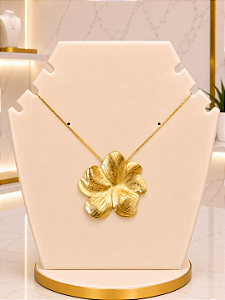 Gargantilha Flor Orgônica - Semijoia 18k - MG991