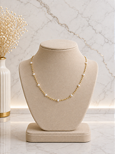 Gargantilha Choker C Perola - Semijoia 18k- MG1002