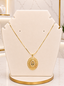 Gargantilha Nossa Senhora Cravejada - Semijoia 18k - MG1015