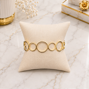Bracelete Circulos Ajustavél Semijoia 18k P187