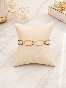 Bracelete Vazado Ajustavél Semijoia 18k P186