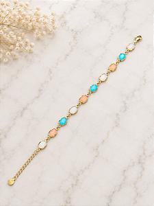 Pulseira Pedras Coloridas - Semijoia 18k - P179
