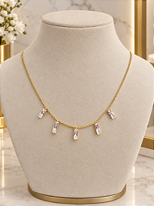 Gargantilha Com Zircônias - Semijoia 18k - MG1028