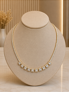 Gargantilha Choker Riviera Luxo - Semijoia 18k - MG1036