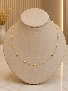 Gargantilha Bolinha Infantil - Semijoia 18k - MG1068