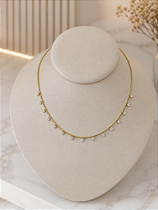 Gargantilha Com Zircônias - Semijoia 18k - MG1042