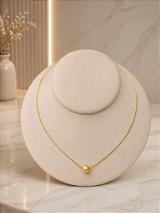 Gargantilha Choker Bolinha Dourada - Semijoia 18k - MG1080