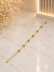 Pulseira Bolinhas Douradas - Semijoia 18k - P195