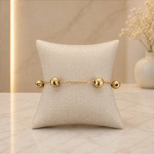 Pulseira Com Bolas Trabalhadas - Semijoia 18k - P212